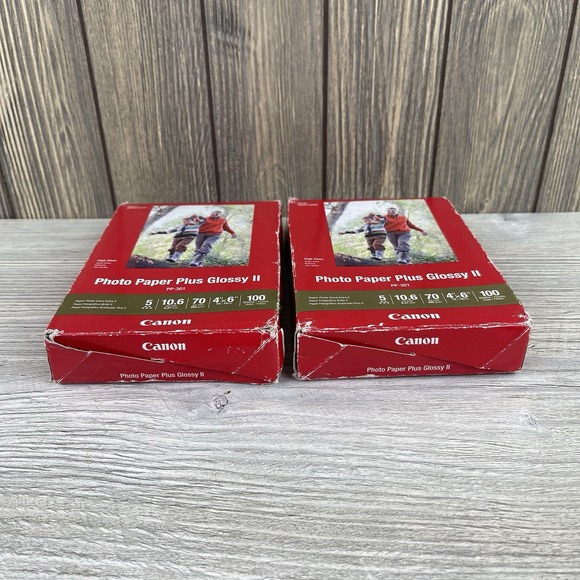 2 Pack New Genuine Canon Photo Paper Plus Glossy II 4x6 PP-301, 100 Sheets - Picture 6 of 12